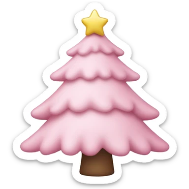 pastel pink christmas tree sticker
