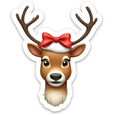 reindeer with bow sticker