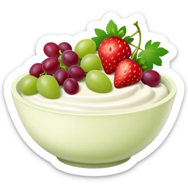 yoghurt bowl with grapes and strawberries  sticker