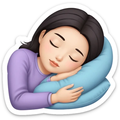 Asian girl napping sticker