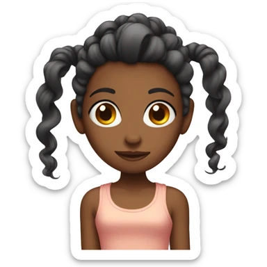 girl play her hair sticker