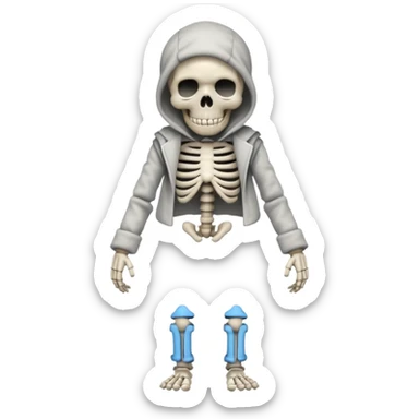 skeleton in a straight jacket sticker