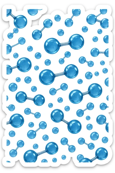 molecole di ossigeno che volano realistiche tante sticker