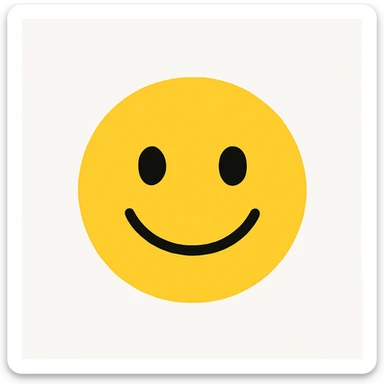 classic yellow emoji face with a simple smile sticker