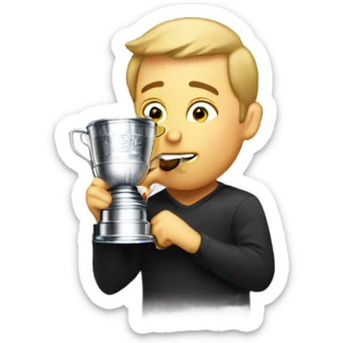 Person drinking out of Stanley cup sticker