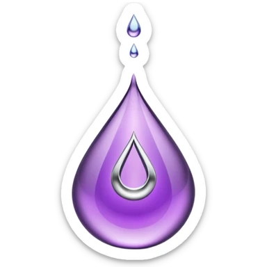 luxury purple pouch with metallic silver details and droplet symbol, VELOVITA RESERVE antioxidant wellness shot, modern elegant design sticker