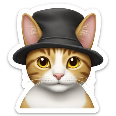cat ith one piece hat sticker
