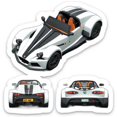 isometric view of Caterham Superlight supercar sticker