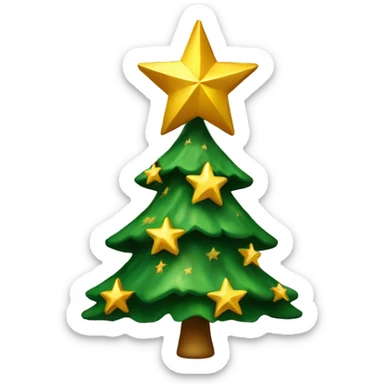 christmastree with golden star on top sticker