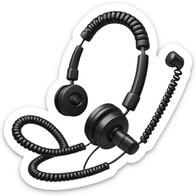 old telephone headset sticker