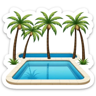 Pool mit Palmen  sticker