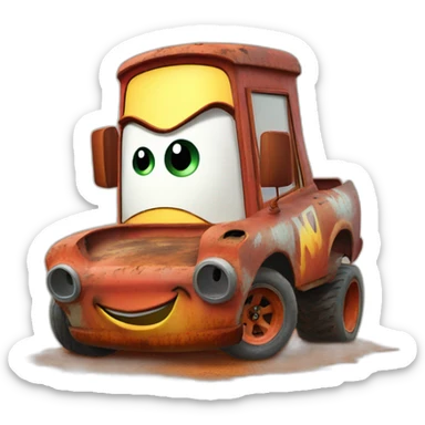 rusted-lightning-mcqueen-kachow-no-more sticker