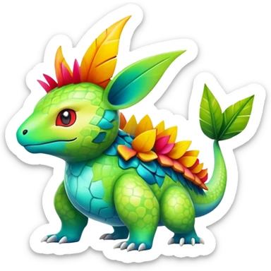Colorful Exotic Tropical Pokémon-Fakémon-hybrid-creature (full body) sticker
