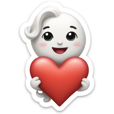 Cute heart as present sticker