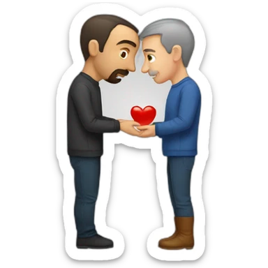 white-man-kissing-armenian-man sticker