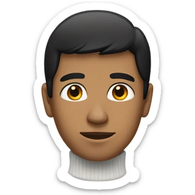 black hair white turtleneck sticker