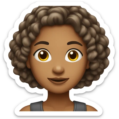 Mulher de pele branca, cabelo grande liso da cor castanho escuro, gordinha  sticker