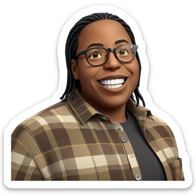 smiling male in glasses sticker