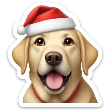 labrador with santa hat sticker