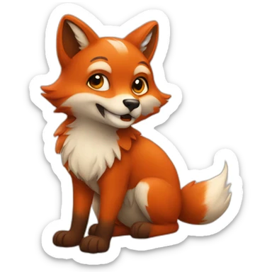 Renard amour sticker
