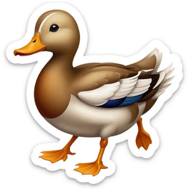 Duck Running in a Race sticker