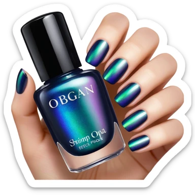Colorshifting incredibly beautiful shimmering black opal effect Nail polish, translucent bottle sticker