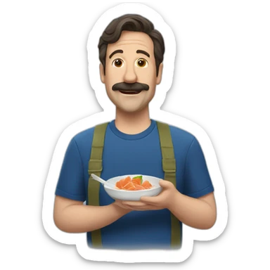 Ted lasso eating fish  sticker