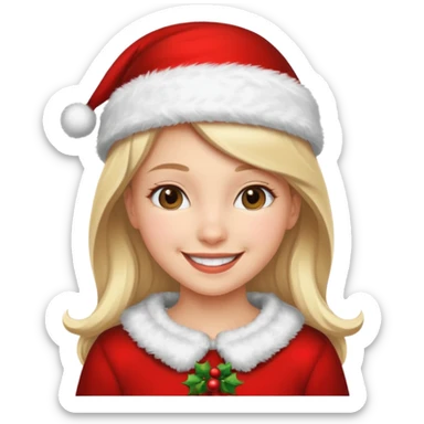 girl in christmas clothes sticker