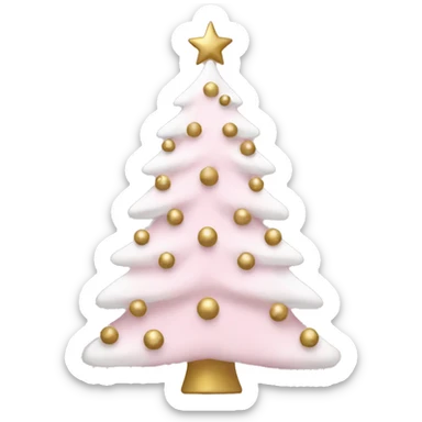 Pink white and gold Christmas tree sticker