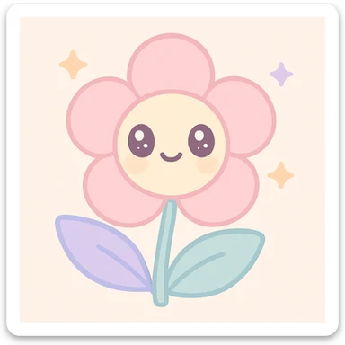 a single flower in clean girl style, minimal, soft pastel tones, elegant, subtle glow sticker