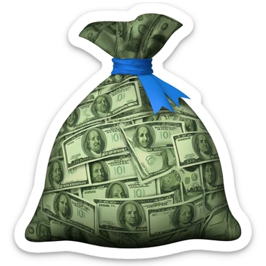 bag of dollars sticker