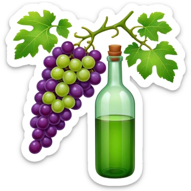 Grapes vine bottle sticker