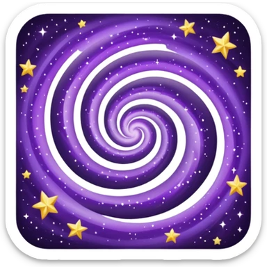 Purple Galaxy emoji with shining stars sticker
