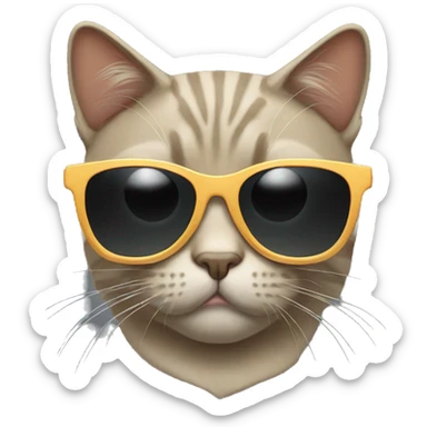 Cat with sunglasses sticker