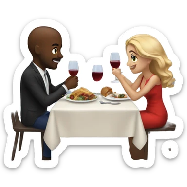 Realistic couples dinner date sticker