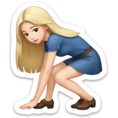 girl bending down foward  sticker