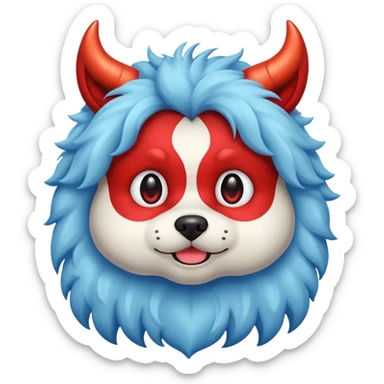 devil magical cute fluffy complete dog sticker