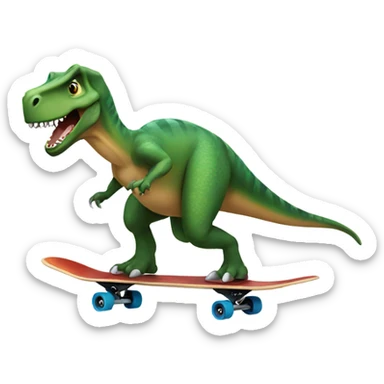 Dinosaur riding a skateboard  sticker