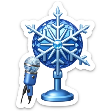 An emoji that represents the K-pop group Seventeen and also symbolizes my personal icon ❄️, along with a Seventeen-related 💙and 🪩🎤💎element of your choice reflecting the group's concept." sticker