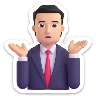 business man with judgmental expression sticker