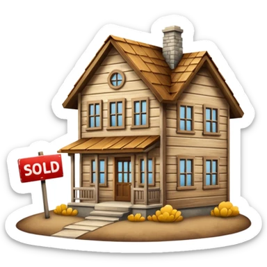 House with sold sign sticker
