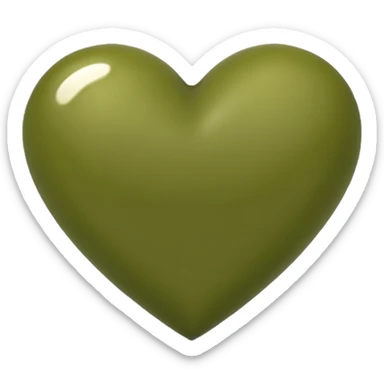 Olive green heart sticker
