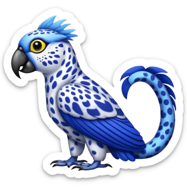 Snow-Leopard-Blue-Tang-Fish-Hyacinth-Macaw-fusion-hybrid-animal-creature, full body sticker