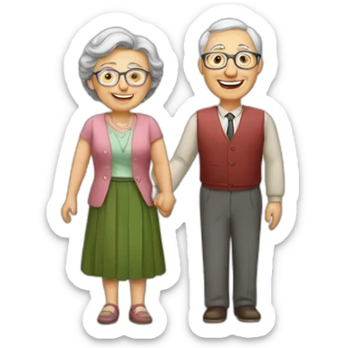 School Reunion with older lady teacher sticker