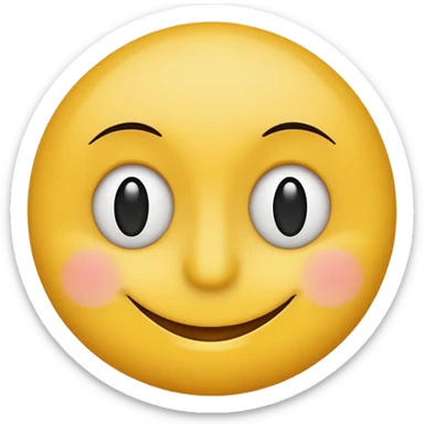 round yellow smiley face with left eye as bold 'o', nose as lowercase 'j', right eye as sideways 'i' wink, friendly cartoon style sticker