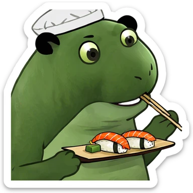 Panda eating sushi sticker