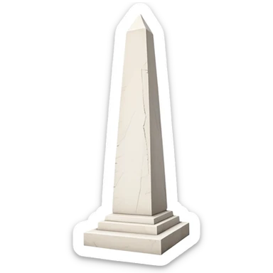 The Obelisk of Buenos Aires, a tall white stone monument with a pointed top, standing alone, iconic landmark of Argentina sticker