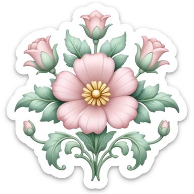 rococo flower in pastel colors sticker
