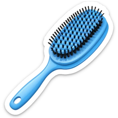blue hairbrush with bristles sticker