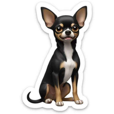 chihuahua NEGRO gritando sticker